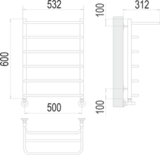 Полотенцесушитель Terminus Полка П6 500х600