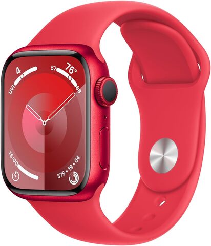 Умные часы Apple Watch Series 9 41 мм из алюминия цвета «(PRODUCT)RED», красный спортивный ремешок (M/L 150–200mm)