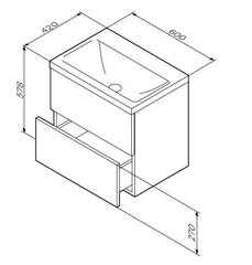 Тумба с раковиной подвесная, 60 см AM.PM GEM - M90FHX06022WG