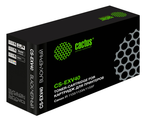 Картридж лазерный Cactus CS-EXV40 C-EXV40 черный (6000стр.) для Canon IR 1133, 1133A, 1133iF