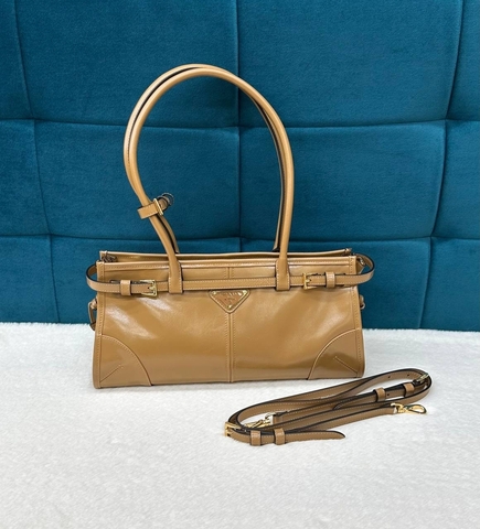 Кожаная средняя сумка Prada Bonnie, коричневый