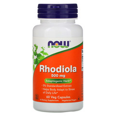 Now Foods, Родиола, 500 мг, 60 растительных капсул