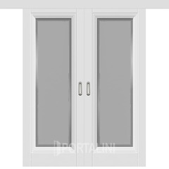 Купить Двустворчатая дверь купе эмаль VFD Barcelona 1 Polar белая остеклённая