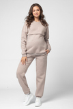 Утепленный спортивный костюм для беременных и кормящих 15069 какао меланж