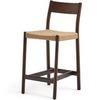 Analy Полубарный стул из массива дуба с отделкой под орех и сиденьем из веревки 65 см