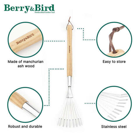 Грабли малые для кустарников длинная ручка Berry&Bird