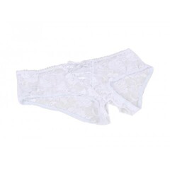 Трусики кружевные с завязками, белые, Plus Size XL