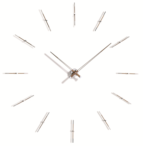 Часы Nomon  MERLIN 12N GRANDE 155 WALNUT+CHROME (орех+хром). D=155см