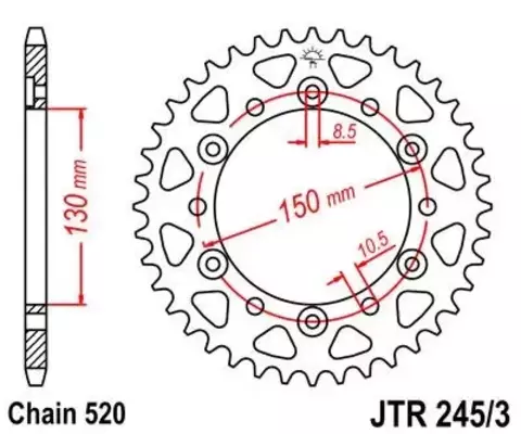 Звезда ведомая JTR245/3 42