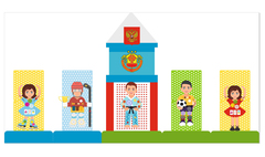 Декоративно-развивающая панель "Спортсмены - 2"