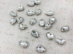 Стразы пришивные стекло в оправе, р. 1,3*1 см, прозрачный