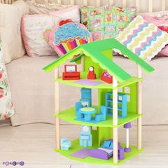 Кукольный домик "Фиолент" с мебелью 14 предметов