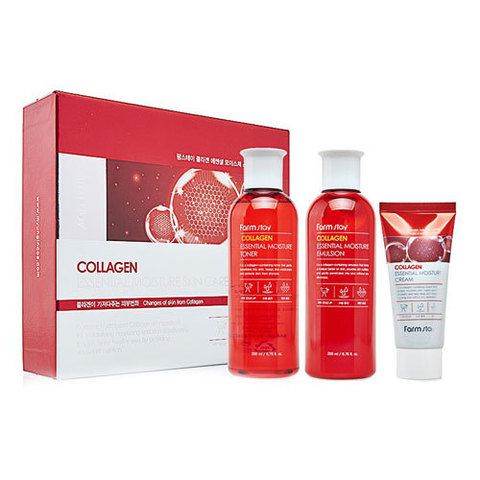 FarmStay Сollagen Essential Moisture Skin Care 3 Set - Набор средств по уходу за кожей с коллагеном