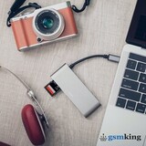 Moshi USB-C Multimedia Adapter (USB-C PD port to 2 x USB 3.0 + HDMI + SDHC/XC card slot) Gray 99MO084213