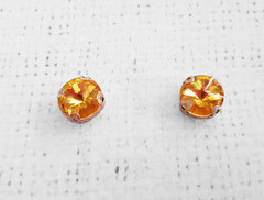 Стразы пришивные стекло в оправе, d 1 см.