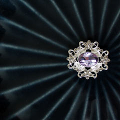 Кабошон - украшение со стразами ювелирное, 3*3,3 см, Фиолетовый, металлический, набор 5 шт.