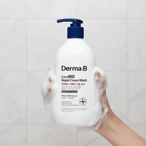 Липосомный крем-гель для душа с ламеллярной эмульсией Derma:B CeraMD Repair Cream Wash