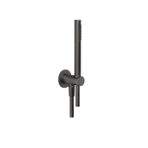 Gessi 63329#707 Gessi Душевой комплект с держателем с подводом воды, ручным душем и шлангом 1500 мм., цвет Black Metal Brushed PVD