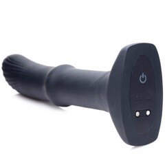 Thunderplugs Slider Sliding Shaft Anal Plug - анальный вибромассажер с движущимся кольцом, 19.8х3.8 см (чёрный)