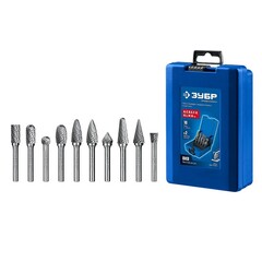ЗУБР 10 шт набор борфрез твердосплавных, хв-к 6 мм,Профессионал(28815-H10)