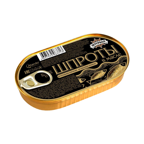 Шпроты Штурвал в масле 175г ключ, шт