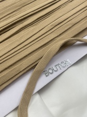 Шнур плоский бежевый метражом 12 мм