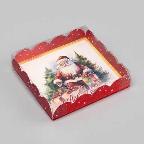 Коробка с пластиковой крышкой «Сказочного Нового года», 13×13×3 см