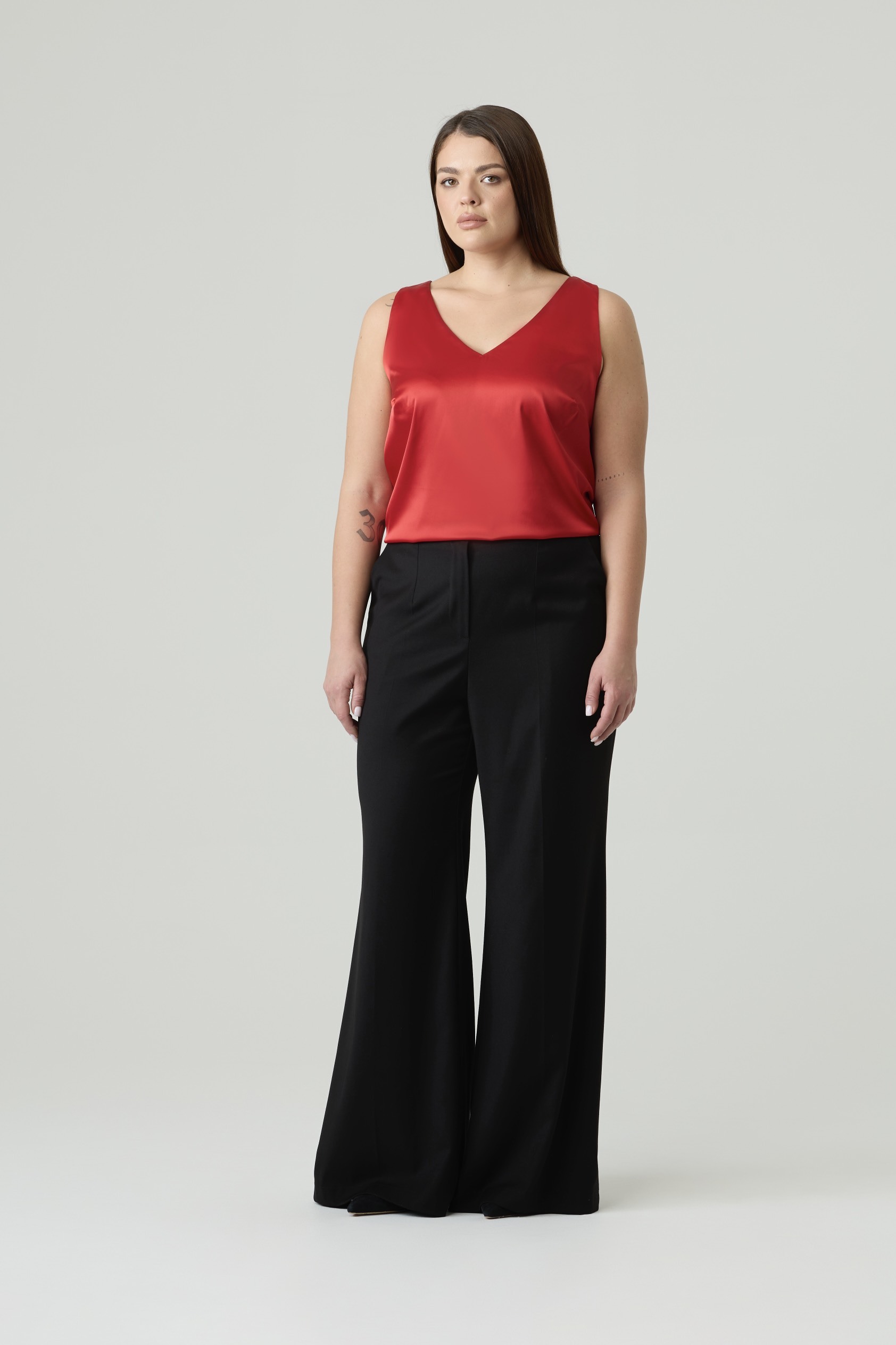 Топ двухслойный на широких бретелях, красный