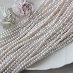 Жемчуг натуральный речной, приплюснутый, 4,5-5 мм, 1 нить, Ж006