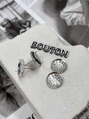 Комплект серебристых заготовок для серег с шипами и основой 2 шт