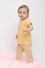 бриджи  для девочки  КР 4321/светлая мимоза,полевые цветы к481