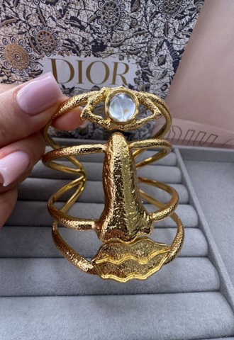 Широкий браслет манжета FACE в стиле Schiaparelli