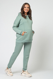 Утепленный спортивный костюм для беременных и кормящих 16025 зеленый гранит