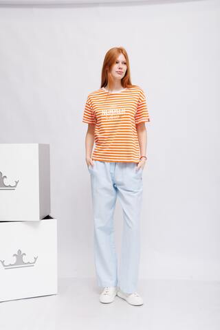 Frieda & Freddies Футболка в полоски с надписью