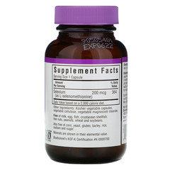 Bluebonnet Nutrition, Селен, бездрожжевой селенометионин, 200 мкг, 90 растительных капсул