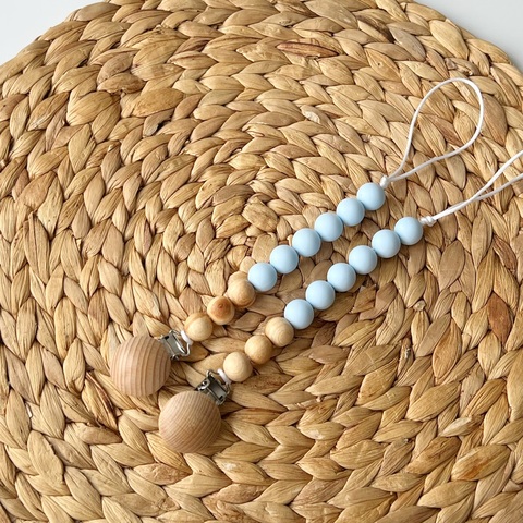 Держатель пустышки "Нежно голубой"