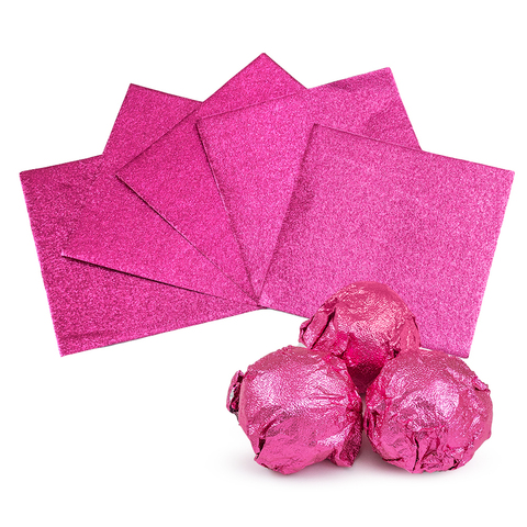 Фольга оберточная для конфет Розовая, 8*8см, 100шт