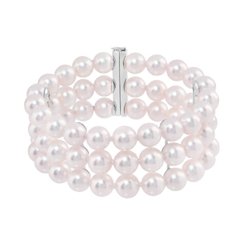 Браслет с Морским Жемчугом Акойя и Бриллиантами, Br0156-0/1