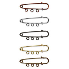 "Zlatka" Булавка для подвесок  5 см золотистая  3 петли