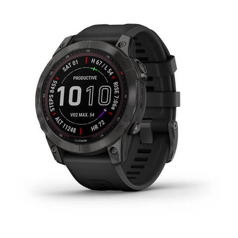 Garmin fenix 7 Sapphire Solar - Carbon Gray DLC Titanium with Black Band