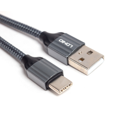 Интерфейсный кабель LDNIO Type-C LS432.4A TPE Алюминий 2м Чёрный