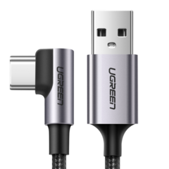 Кабель UGREEN Angled USB to USB-C угловой, 1 м, черный US284