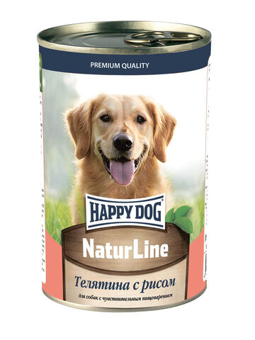 Консервы для собак Happy Dog NatureLine (Телятина с рисом)