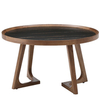 Журнальный столик Vario Ø80х46 см, черная керамика, орех