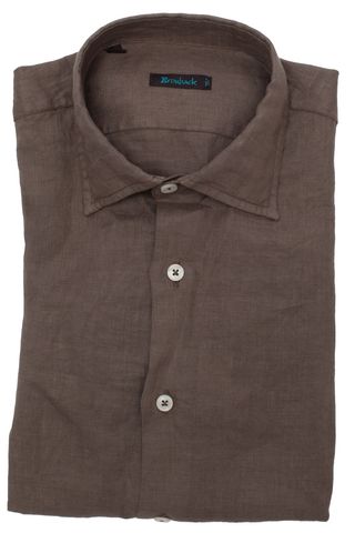 Светло-коричневая льняная рубашка