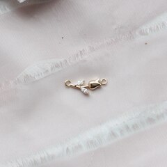 Коннектор Тюльпан с фианитами 19*7 мм, позолота П153