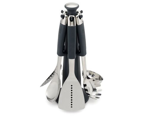 Набор кухонных инструментов на подставке 35х21.5х21см Joseph Joseph Elevate 6 предметов черный