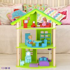 Кукольный домик "Фиолент" с мебелью 14 предметов