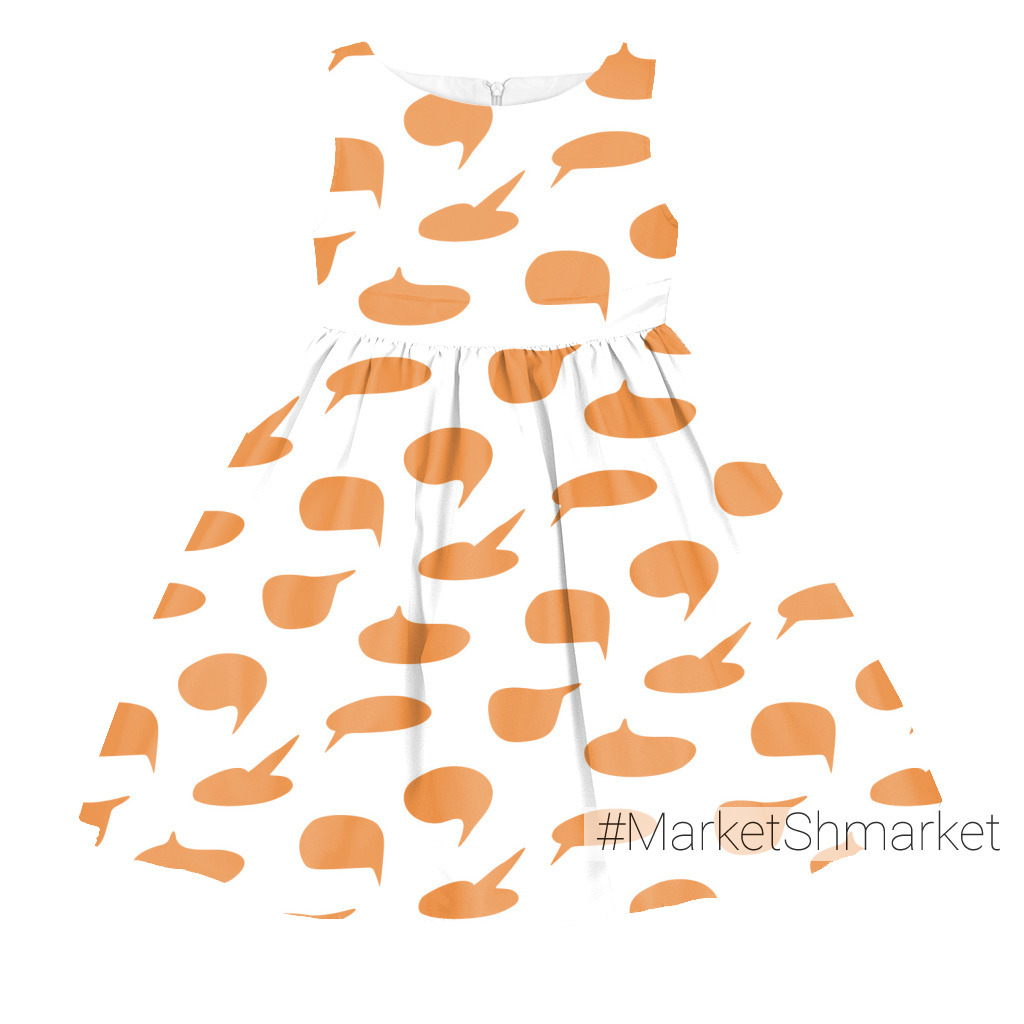 Ткани Buy fabric dialog bubbles orange закажи на