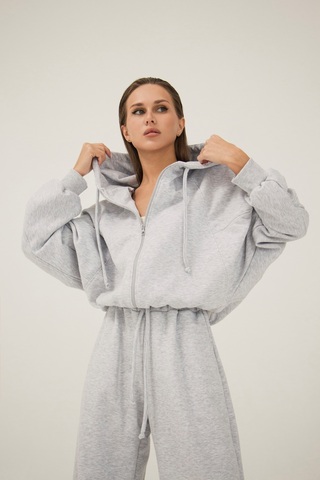 Толстовка с капюшоном GREY MELANGE ONESIZE